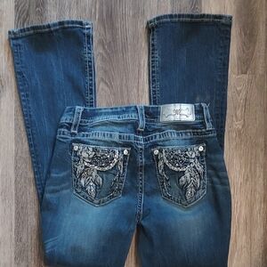 Women's Blue Embellished Jeans